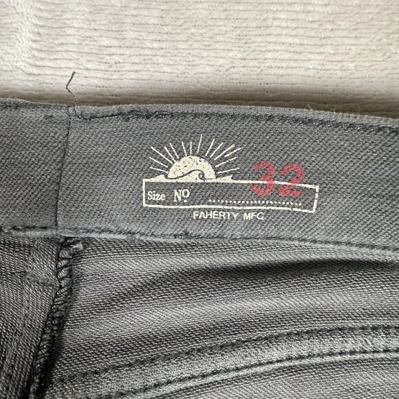 Faherty Jeans Men Size 32 Gray Straight Leg Cotton Blend 5-Pockets W30 L31 - Picture 7 of 12